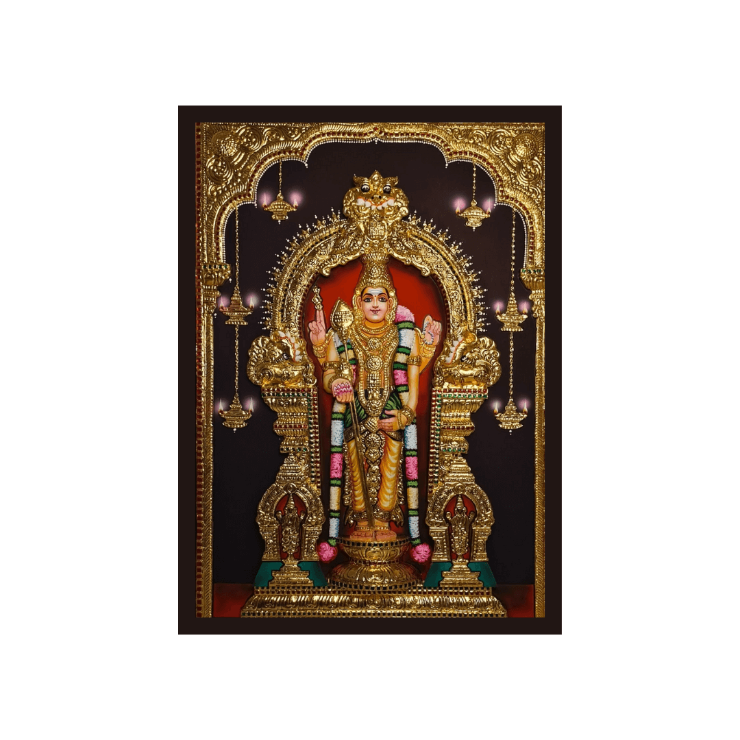 Thiruchendur Murugan 3D Tanjore Painting Bavin Tanjore Paintings