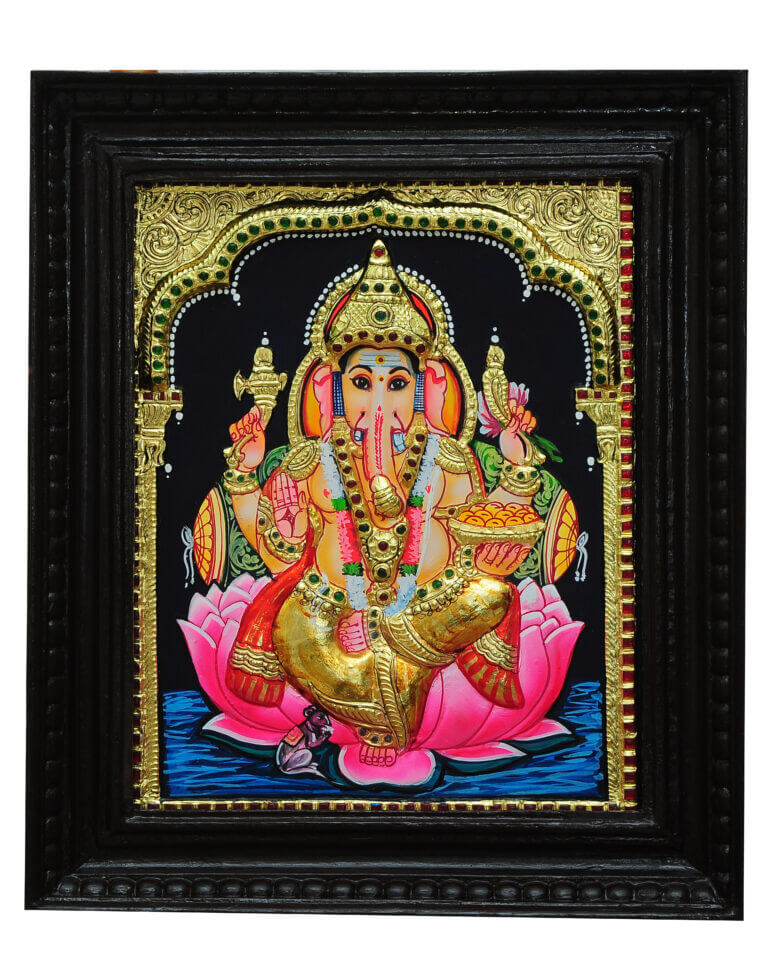 Vinayagar Semi Embossed Tanjore Painting