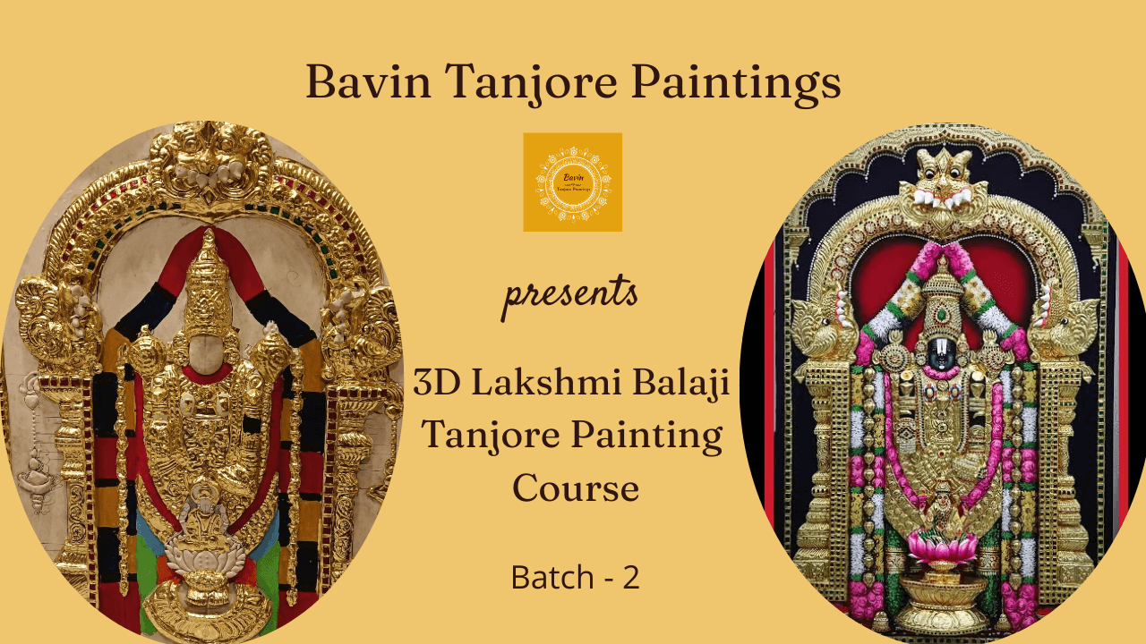 3D Lakshmi Balaji Tanjore Painting Batch 2