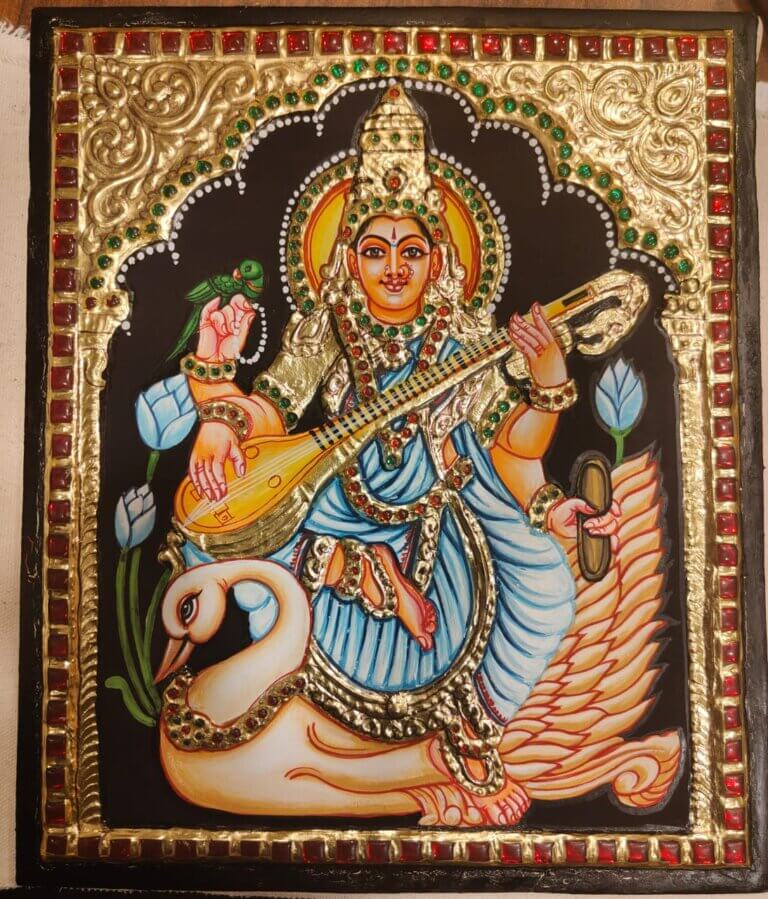 Saraswati Tanjore Painting
